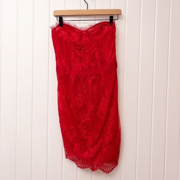 RÊVE RICHE Ema Dress Red Strapless Corset Mini - Picture 6 of 9